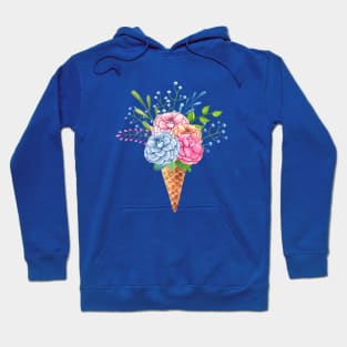 Floral ice cream cone Hoodie